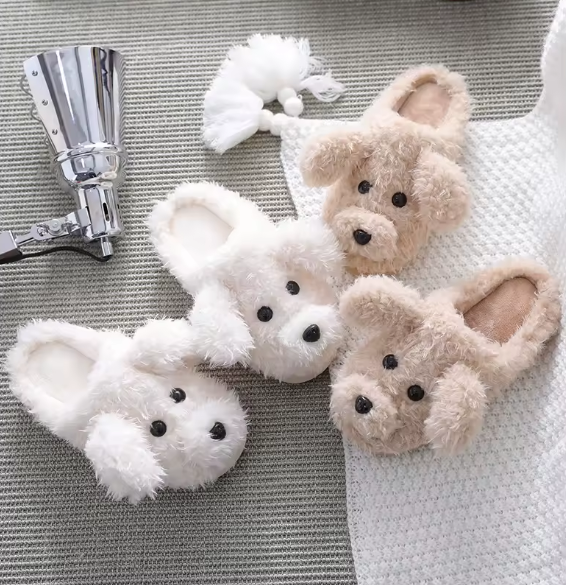 Pantuflas de Peluche Caniche Color Beige
