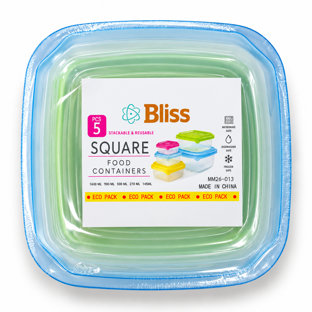 Set de 5 Recipientes de Plástico