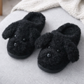 Pantuflas de Peluche Caniche Color Negro