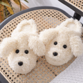 Pantuflas de Peluche Caniche Color Crema