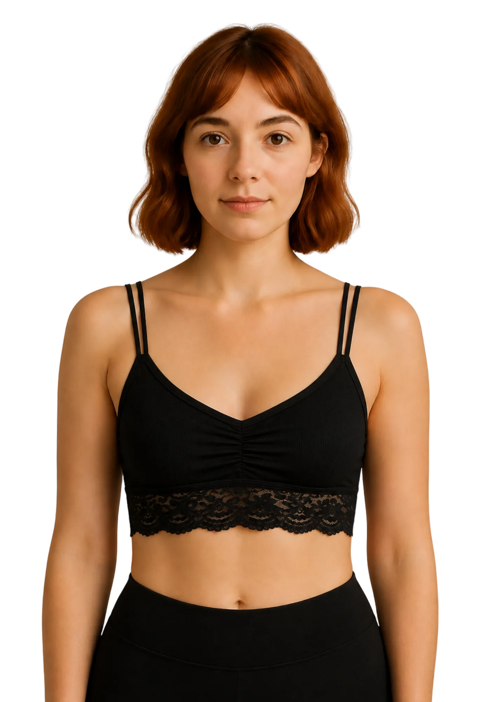 Bralette de Algodón con Puntilla