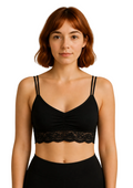 Bralette de Algodón con Puntilla