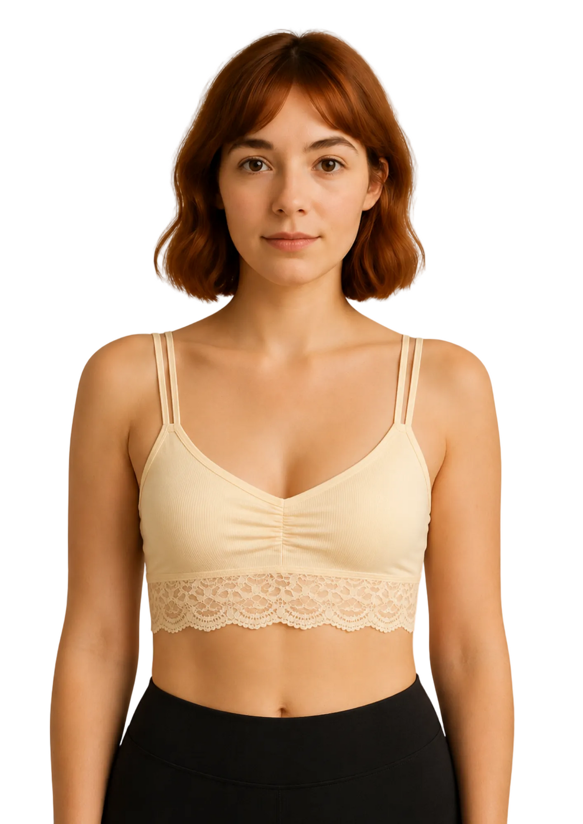 Bralette de Algodón con Puntilla